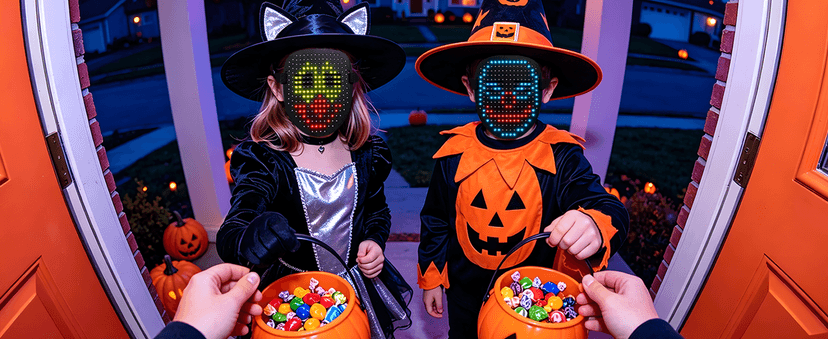 Gift for Halloween Costume Mask Birthday Christmas Cosplay, Rechargeable, 50 Glowing Patterns, Cool Toys For Kids Adults JDBMAOYE LED Light Up Mask with Gesture Sensing,Perfect Gifts for Teen Boys B0D9LZXPZ1