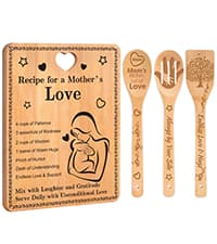 Best Friend Birthday Gifts for Women - “Recipe for a Best Friend” Bamboo Cutting Board Set, Engraved with Inside Jokes & Secrets - Bestie Gifts for Graduation, Long-Distance, Housewarming & Christmas