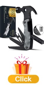 Multitool Camping Accessories Stocking Stuffers for Men Dad Gifts, 13 In 1 Survival Multi Tools Hammer Christmas Cool Gadgets for Adults Him Boyfriend Husband Grandpa Women Birthday Valentines Fathers