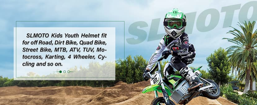 SLMOTO DOT Youth & Kids Motocross Offroad Street Helmet Black Spider Motorcycle Youth Helmet Dirt Bike Motocross ATV Helmet+Goggles+Gloves Medium