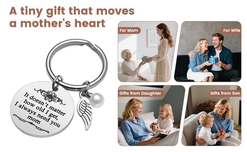 iJuqi Mother's Day Gifts from Daughter Son for Mom Birthday Valentine's Day Christmas Gifts Mom Keychain Mother Keyring