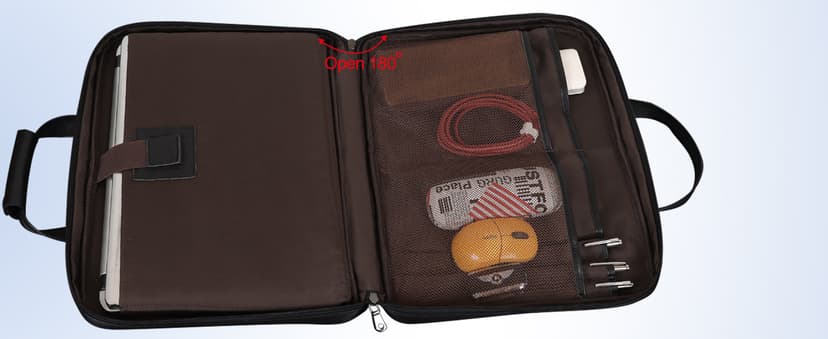 Masa Kawa Leather Slim Briefcase for Men 16” Laptop Shoulder Messenger Computer Bag Business Travel Work Attache Case