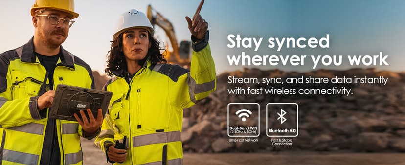 Fusion5 Built in USA 10.1” Windows 11 Professional Rugged Tablet PC - 12GB RAM, 512GB SSD, Intel 13th Gen, Full HD Windows Tablet Computer, HDMI, USB C - 2 Year Full Warranty with Accidental Damage