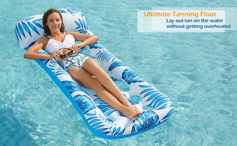 Jasonwell Inflatable Pool Float Lounge - 2 Pack Floaties Rafts for Adults Floating Lounger Sun Tanning Floats Cool Water Floaty Swimming Lake Beach Party Toys