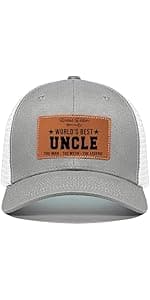 Men's Hat Gifts - Men Cap Gifts for Christmas Father's Day Birthday Trucker Hat Leather Pattern Baseball Cap