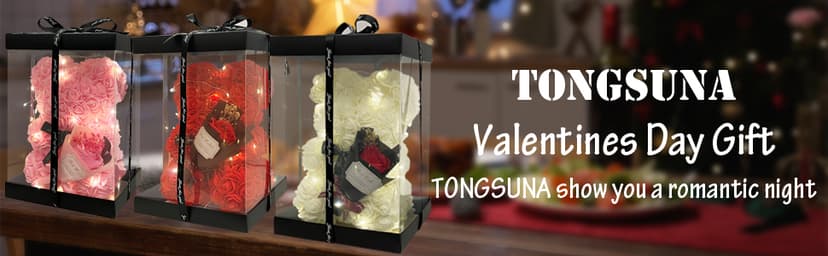 Romantic Valentine's Day Gift For Her Artificial Flower Rose Teddy Bear With Preserved Flowers Bouquet And Blind Box Pearl Necklace Birthday Gift For Wife Girlfriend Mom Women Mothers Day Home Decor