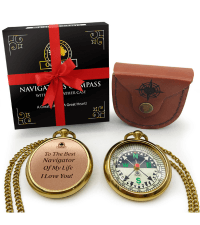 OakiWay Anniversary Sundial Compass Gift for Him or Her - Unique Gift Ideas for Husband or Wife, Men Wedding Anniversary 50th 40th 25th 20th Year Celebration, Gift Card Included