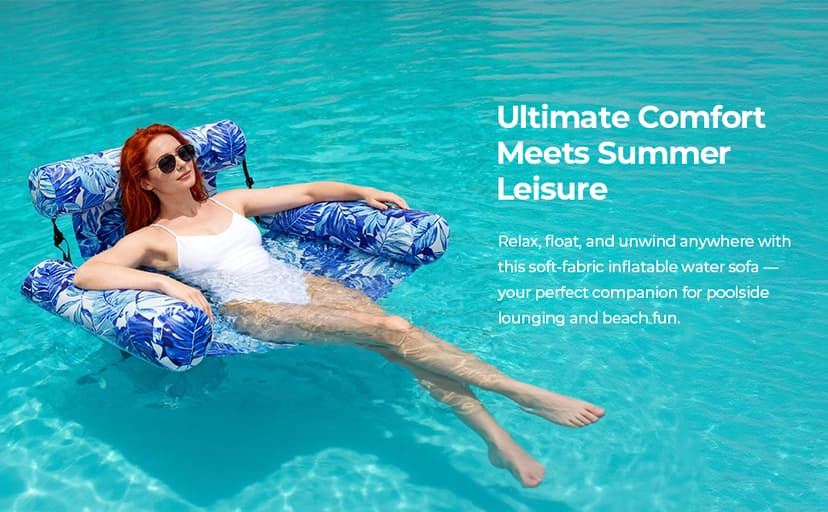 Inflatable Pool Float for Adults – Heavy Duty Floating Lounge Chair & Pool Noodle for Summer, Beach, Lake & Pool Parties – Comfortable Water Lounge for Relaxing & Fun
