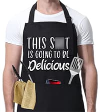 Miracu Funny Cooking Aprons for Men Women, Funny Dad Gifts for Mens Father, Mom - Fathers Christmas, Birthday Gifts for Dad Step Brother Boyfriend Husband, Cool BBQ Grilling Kitchen Chef Apron