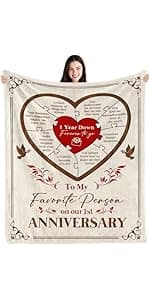 5 Year Anniversary Blanket Gift - 5 Year Anniversary Wedding Gifts for Him Her, 5th Anniversary Marriage Gifts for Husband Wife, Happy 5th Anniversary Blanket for Couple, 60"x50"