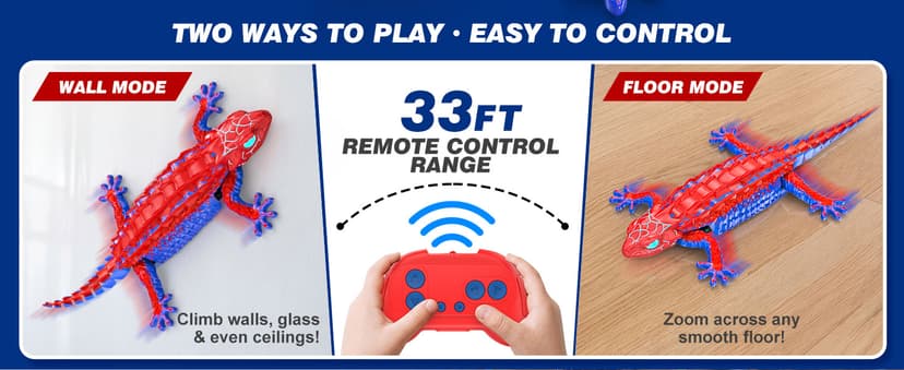 360° Rotating RC Stunt Car with Light, Wall Crawler Lizard Toys for 3-12 Year Old Boys Girls Kids Toys RC Wall Climbing Gecko, Rechargeable Remote Control Robot for Kids B0GYWVLG6M