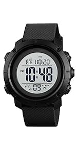 SNE Digital Watch Sports Waterproof Military Back Light Small Watch for Men Black 1426