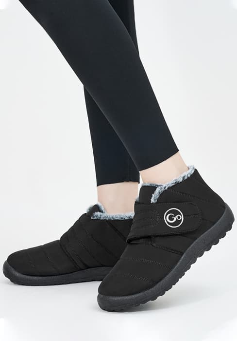 Almusen Snow Boots for Womens Winter Shoes: Warm Fur Lining Mid Calf Boots Women Anti Slip Waterproof Hook Loop Comfortable Outdoor Boot