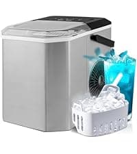 ARLIME Ice Maker with Water Dispenser, 2 in 1 Countertop Ice Maker with 5 lbs Storage Basket, 2 Ways to Add Water, 48 Pounds in 24 Hours, Water Cooler for 5 Gallon Bottle, Perfect for Home Office