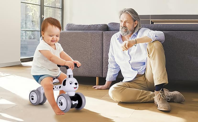 YGJT Baby Balance Bike Toys for 1 Year Old, Birthday Gifts for Boys and Girls, Silent Wheels & Non-Pedal Baby Walker Riding Toys for 10-36 Months Toddlers, Kids First Bike Gifts Spotty Dog B07RFLR3VY
