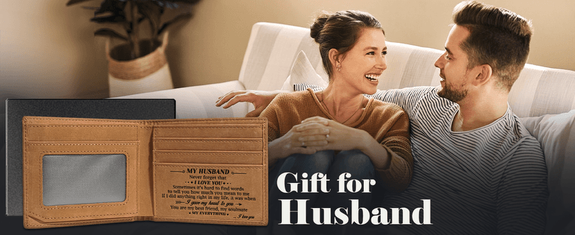 DOPTIKA Minimalist Brown Leather RFID Protected Bi-Fold Wallet for Men, Husbands