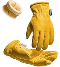 toolant Winter Leather Work Gloves, Warm 3M Thinsulate Lining for Cold Weather Work, Thermal Insulated Gloves