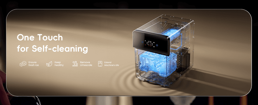 ecozy 2.4" Clear Ice Ball Maker Countertop with CrystalFlux Technology, 3 pcs in 45 Mins, 96 pcs/Day, Sphere Ice Maker with Automatic Water Supply, Self-Cleaning, Enhanced Insulation for Whiskey Bar