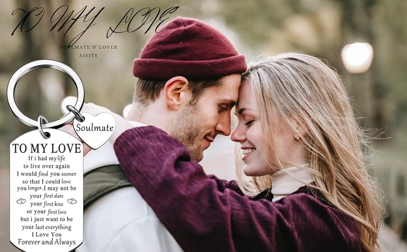 Soulmate Gifts for Him Her Boyfriend Husband Girlfriend Wife Soulmate To My Love Keychain Romantic Anniversary I Love You Gifts Birthday Anniversary Christmas Romantic Gift for Him Her