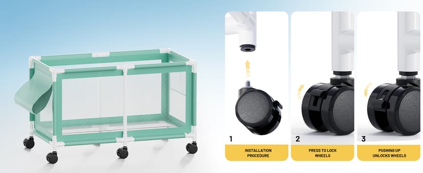 280 Gallon 69" Pool Storage Bin XXL Extra Large Swimming Pool Float Storage Bin, Pool Noodles Holder, Toys, Floats, Balls and Floats Equipment Mesh Rolling Bin for Garden Lawn, 69" Lx32 Wx35 H