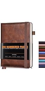 Hardcover Spiral Notebook journal with Removable Dividers Tabs, 300 Pages Leather 5 Subject Notebook College Ruled, 8"x10" Large B5 Notebooks for Work School Note taking, Lined Journal for Women,Pink B0D44Y2NSF