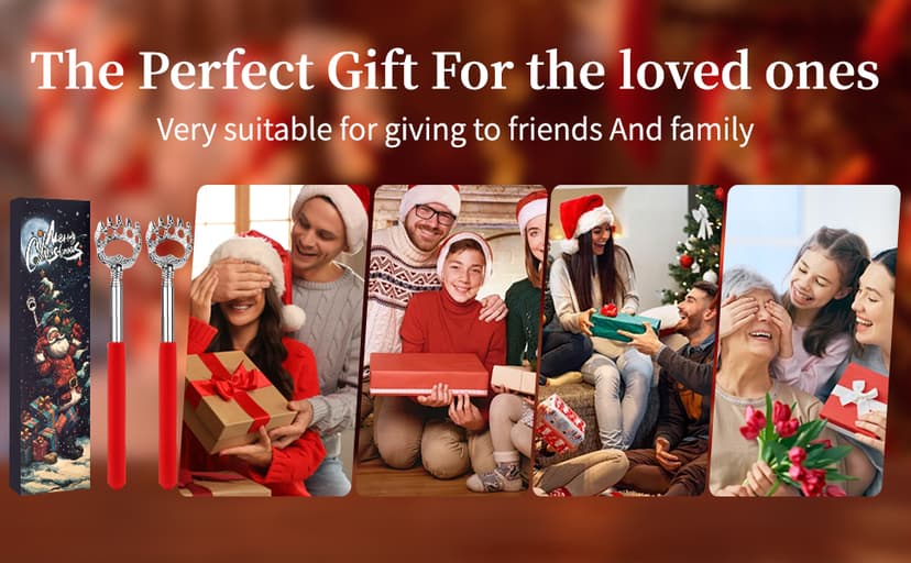 Unique Extendable Back Scratcher Gifts for Women Men Who Have Everything, Ideal Secret Santa Christmas Gifts for Dad Mom Grandma Sister Friends, Stocking Stuffers for Adults Men Women