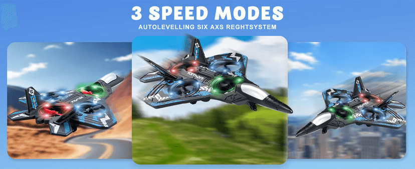 JoyRapt Drones for Kids Form RC Plane, Remote Control Airplane, Aircrafts Toys for Boys, Jet Helicopter Drones with LED Lights 360° Flip, Gifts for 6 8 10 Year Old Boys, 2 Rechargeable Batteries
