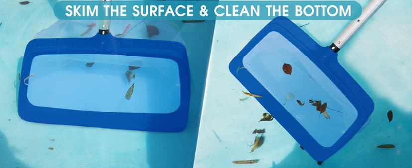 Poolvio Professional Pool Net, Upgraded Self-Repair Heavy Duty Nylon Mesh, Pool Skimmer Net with Extra Wide Scoop Edge, Pool Nets for Cleaning Leaves, Debris(No Pole)