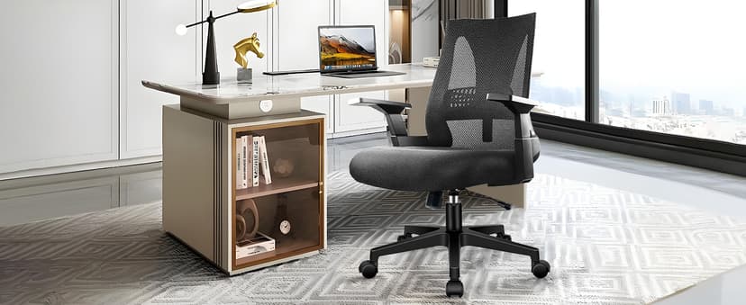 CLATINA 500lbs Big and Tall Office Chair Heavy Duty Mesh Ergonomic Computer Chairs with Adjustable Lumbar Support and Wide Comfy Seat for Home Office Conference Heavy People, Black, 4 Pack