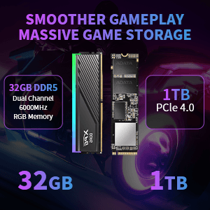 STORMCRAFT Sirius AI Gaming Desktop - Intel i5 14400F up to 4.7GHz, RTX 5060 GDDR7, 32GB DDR5 RGB 6000MHz, 1TB NVMe Gen4 SSD, Intel B760 Motherboard, 650W Gold PSU, Win 11 Home VR Ready