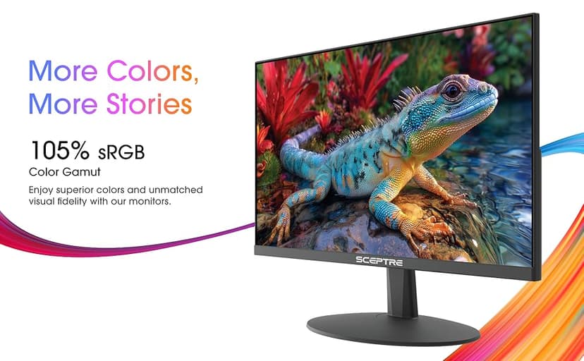 Sceptre New 22-Inch Gaming Monitor, FHD 1080p, Up to 144Hz, HDMI, DisplayPort, Built-in Speakers, Machine Black (E225W-FW144 Series, 2026)