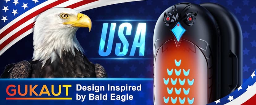 GUKAUT Hand Warmers Rechargeable, 2 Pack 6000mAh Electric Portable Heater, 20 Hrs Long Heating Hot Pockets Hand Warmer, Hunting Gear, Gifts for Women, Men, Raynauds, Camping, Golf, Outdoors