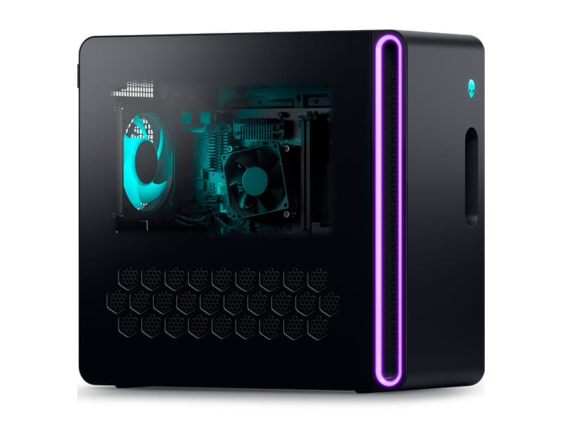 Alienware Aurora Gaming Desktop ACT1250 - Intel Core Ultra 9 285 Processor, Liquid Cooled, NVIDIA GeForce RTX 5080, 32GB DDR5 RAM, 1TB SSD, 1000W Platinum Rated PSU, Win 11 Home - Clear Panel
