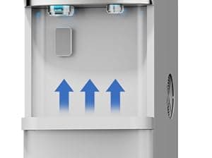 IKT 4-in-1 Hot/Cold Water Cooler with Ice Maker, 5 Gal, Bottom Load, Bullet Ice 22lbs Per Day Innovative Slim & Sleek Design for Home or Office White