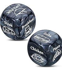 Anniversary Steel Gifts for Him Her Date Night Dice Gift for Boyfriend Girlfriend Wife Husband Couple Women Men Food Dice Decider Sweetest Day Birthday Wedding Valentines Christmas White Elephant