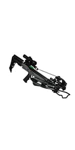 Xpedition Archery Xpedite 420 Crossbow with Rope and Crank Cocking Device, Compound Crossbow Package with Illuminated 4X32 Scope, 420 Feet Per Second