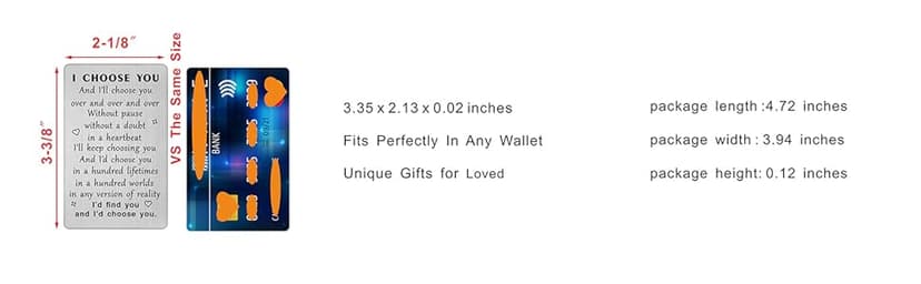 TANWIH I Choose You Wallet Card for Him, Wedding Gifts for Groom from Bride, Fiance Gifts for Him, To My Husband On Our Wedding Day, I Love You Card for Men, Engagement, Valentines Day