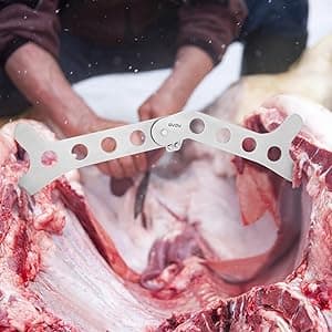 GVDV Hunting Knife Set - 14 Pieces, Portable Butcher Game Processing Kit for Men, Field Dressing Kit with Gut Hook Skinner Knife, Caping knife, Axe, Wood/Bone Saw, Spreader, Gloves, Gifts for Men