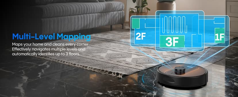 Robot Vacuum and Mop with Mapping: 5000Pa Self Emptying Robotic Vacuum with LIDAR Navigation,3-in-1 Robot Vacuum for 90 Days Hands-Free Cleaning, Alexa/APP Control Ideal for Pet Hair Hard Floor Carpet