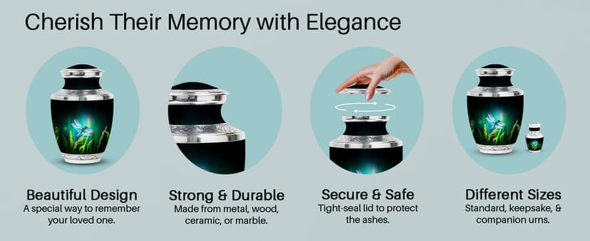 Keepsake Urn for Human Ashes, Sharing Urns, Cremated Remains Holder, Funeral Ashes Container, Burial Keepsake, Token Urns Set Dragonfly Burial Urns Funeral Urns for Women Beautiful Urn for Mom 3 Inch B0F7LBQX5G