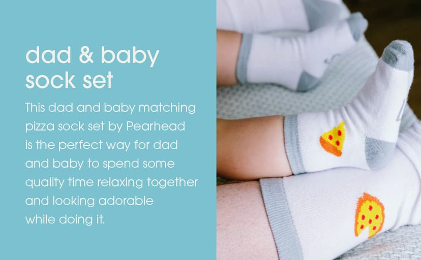 Parent And Baby Socks, Big And Little Slice Design, New Dad Gift, Baby Keepsake, Coordinating Family Apparel Pearhead Dad And Baby Matching Pizza Sock Set B08X8YF5L3