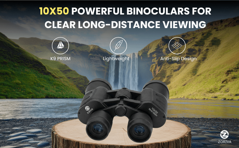 10x50 Magnification Professional High-Power Binoculars for Adults – HD Vision with 50mm Objective Lens, K9 Prism, Durable Design for Bird Watching, Hunting, Stargazing, Sports & Outdoor