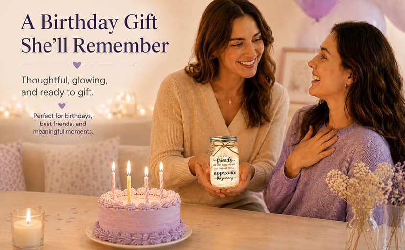 Birthday Gifts for Friend Women, Christmas Thanksgiving Gift for Her and Long Distance Friends Best Friend Gift for Women, Friendship Gifts for Women, Mason Jar Light B0H3JZHMVG