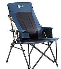 Portal Outdoor Rocking Chair Camping Folding Portable Rocker with Cup Holder Side Pocket Carry Bag, Support 350LBS (Midnight Blue)