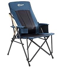 PORTAL Oversized Folding Rocking Camping Chair Portable Outdoor Rocker with High Back Hard Armrests Carry Bag, Supports 400 lbs