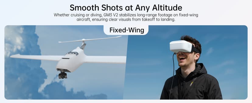 CADDXFPV Walksnail GM3 V2 3-Axis Gimbal – FPV Head Tracking with Mechanical Stabilization, UART/PWM Control, Compatible with Select Avatar & Ascent VTX Models, for FPV Drones, RC Cars, and Fixed Wings