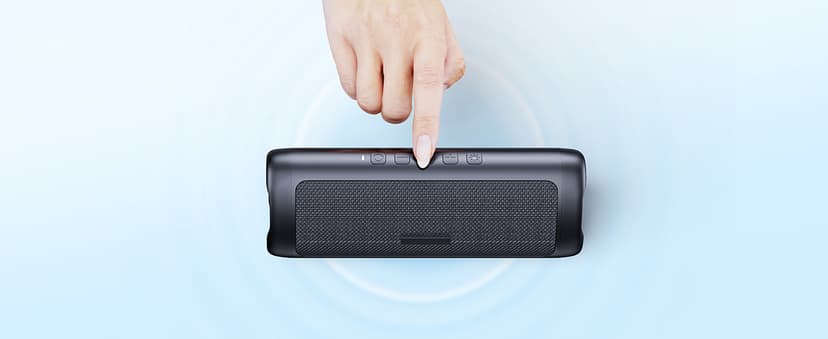 Bluetooth Speaker with HD Sound, Portable Wireless, IPX5 Waterproof, Up to 20H Playtime, TWS Pairing, BT5.3, for Home/Party/Outdoor/Beach, Stocking Stuffers, White Elephant Gifts for Adults (Black)