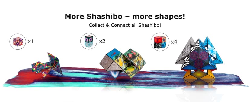 SHASHIBO Shape Shifting Box - Award-Winning Fidget Toy w/ 36 Rare Earth Magnets - Fidget Cube Transforms Into Over 70 Shapes, Sensory Toy Gift for Kids, Teens, and Adults (Wings)
