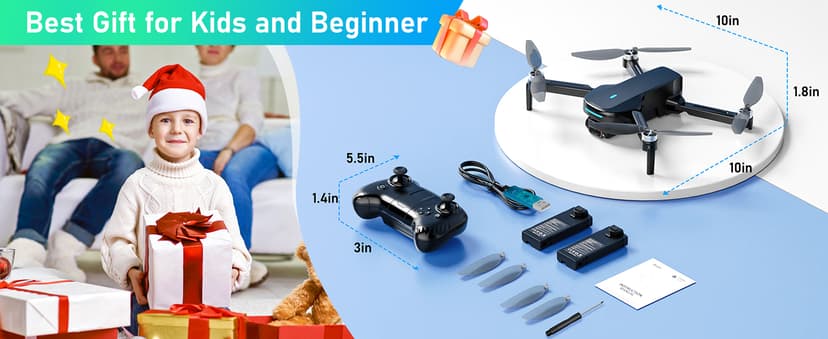 Mirason Drone with Camera, 1080P HD FPV Camera Drone with Brushless Motor, 2 Batteries, 360 Flips, Headless Mode, Gravity Control, 36 Mins Long Flight Foldable for Kids and Beginner