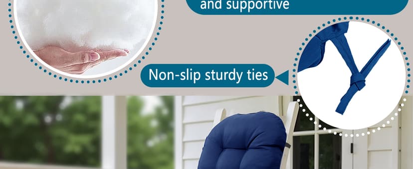 Adirondack Chair Cushion, Thick Indoor/Outdoor Rocking Chair Cushion with High Elasticity PP Cotton Water-Resistant Patio Furniture Cushions High Back Seat Pads for Porch Yard Lawn Chairs 44x19x4